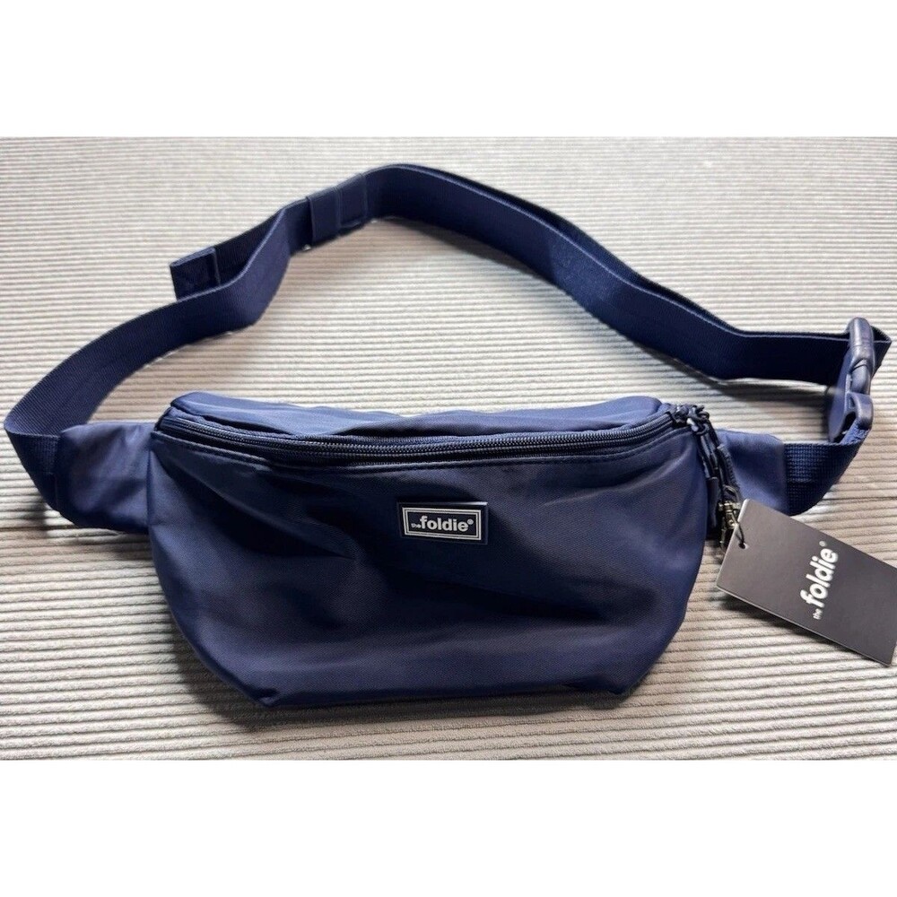 the foldie Anti Theft Foldable Crossbody Bag RFID Triple Release Buckle Blue New